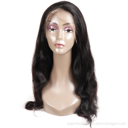 150% Density Body Wave Indian Virgin Remy Human Hair Lace Front Wig